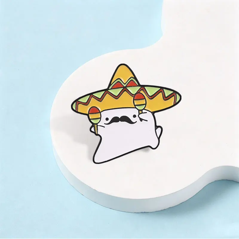 Mexikanische Fiesta Geister-Cartoon-Emaille-Anstecknadel – Niedlicher Festival-Geist mit Sombrero & Maracas Brosche für Rucksack, Jacke, Hut, Schmuck & Abzeichen – Detail 7