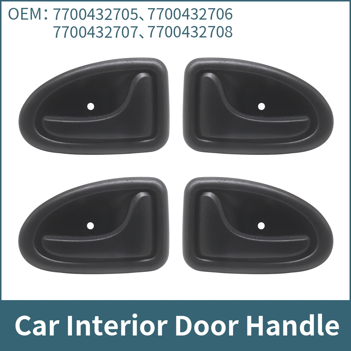 Manija de puerta interior de coche, color negro, para Renault Megane I Clio II Scenic Trafic 7700432705 7700432706 7700432707 7700432708