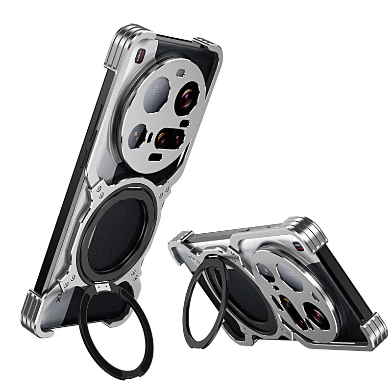 360 °   Stehen Metall Randlose Magnetische lade Telefon Fall Für Xiaomi 15 Ultra 15 15 Pro Metall Stoßstange Objektiv Schutz Metall Telefon Abdeckung