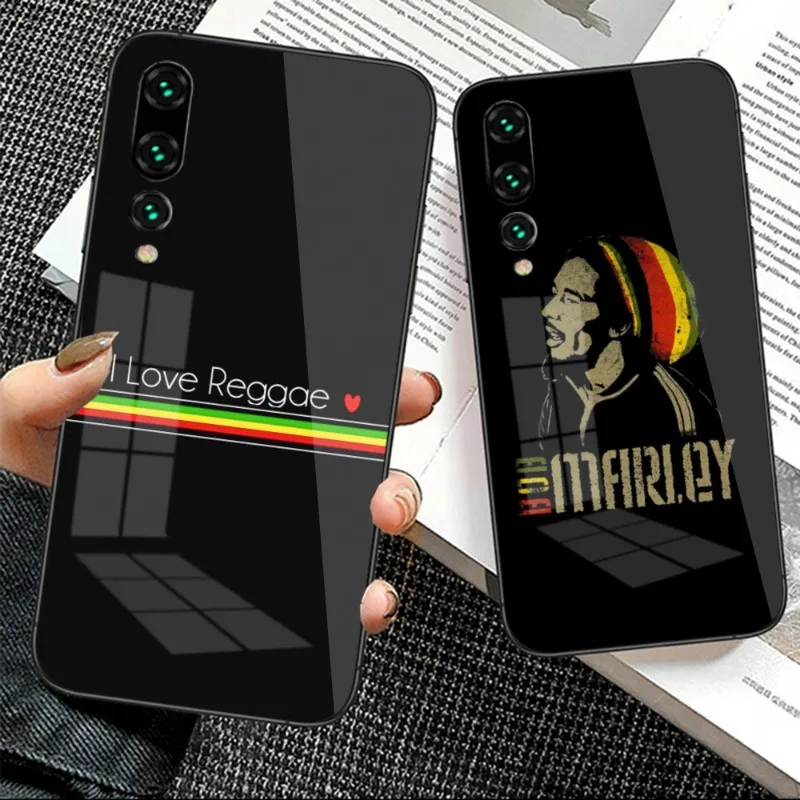 Reggae Marley Mobile Cell Phone Case for Huawei P50 P40 P30 P20 Pro Mate 40 30 20 Pro Nova 9 8 7 PC Glass Phone Cover Funda