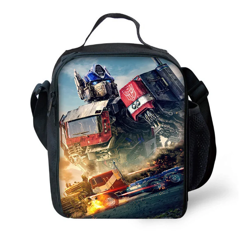 Car Robot Child Large Capacity Bag for Boy and T-TransformersS Girl Student Outdoor Picnic Resuable Thermal Cooler Lunch Box