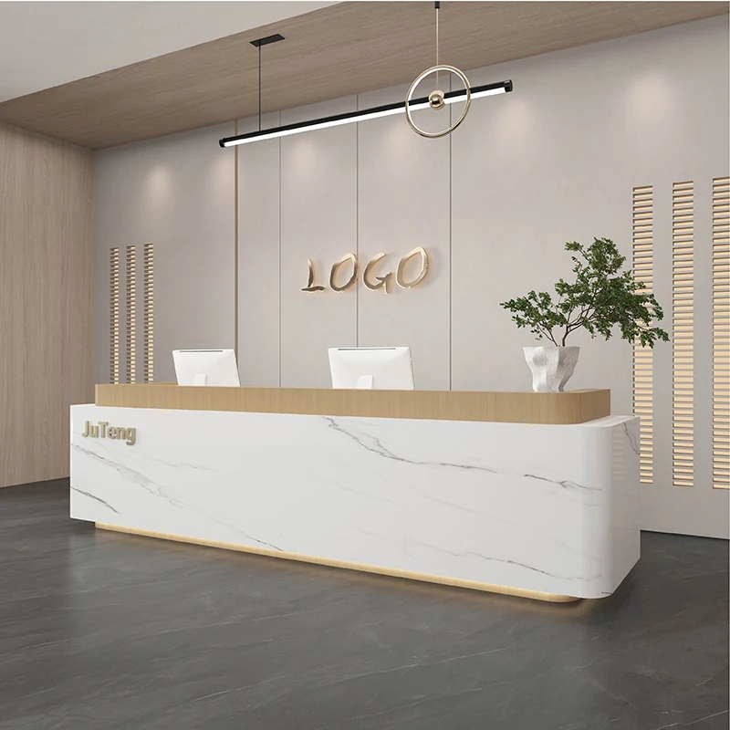 

Front Desk Reception Desk Restaurant Lectern Stand Banco Reception Desk Mobile Modern Luxury Comptoir De Caisse Bar Furniture