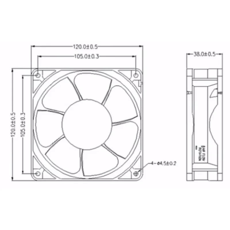 FZY12038 DC 24 В 0,15 А 120x120x38 мм 2-проводной охлаждающий вентилятор для сервера