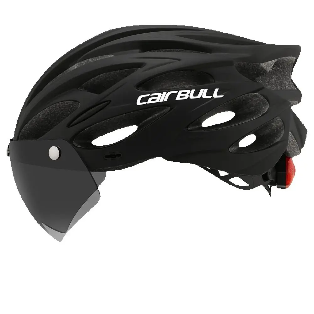 230gCAIRBULL Casco ultraleggero Casco da montagna da strada modellato integralmente con visiera rimovibile Occhiali Casco fanale posteriore per bici