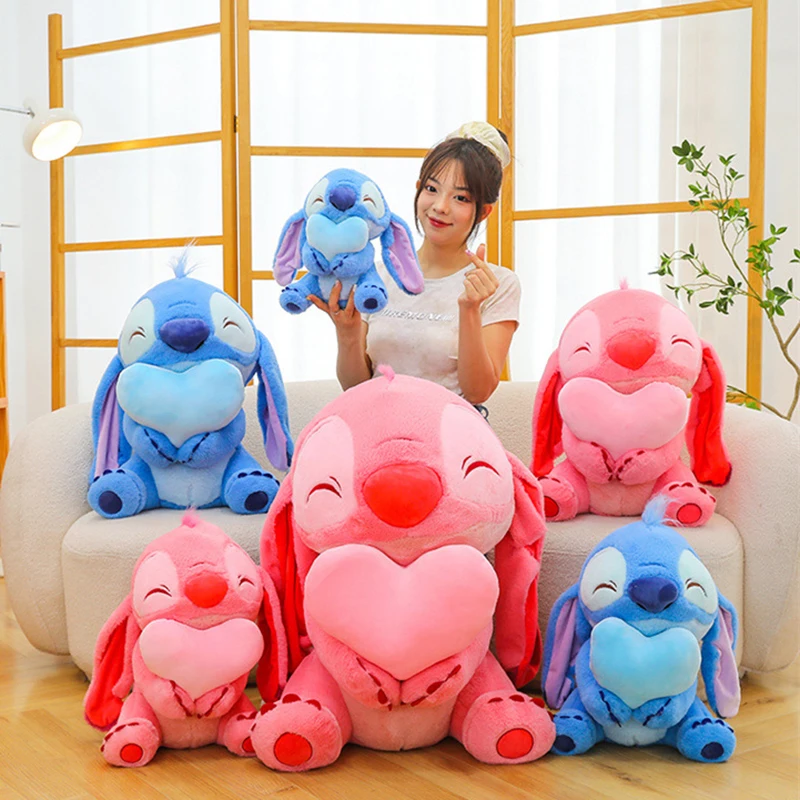 

30-60cm Disney Blue Pink Love Stitch Plush Toys Cartoon Lilo Stitch Doll Pillow Stuffed Toys Kids Girl Christmas Birthday Gift