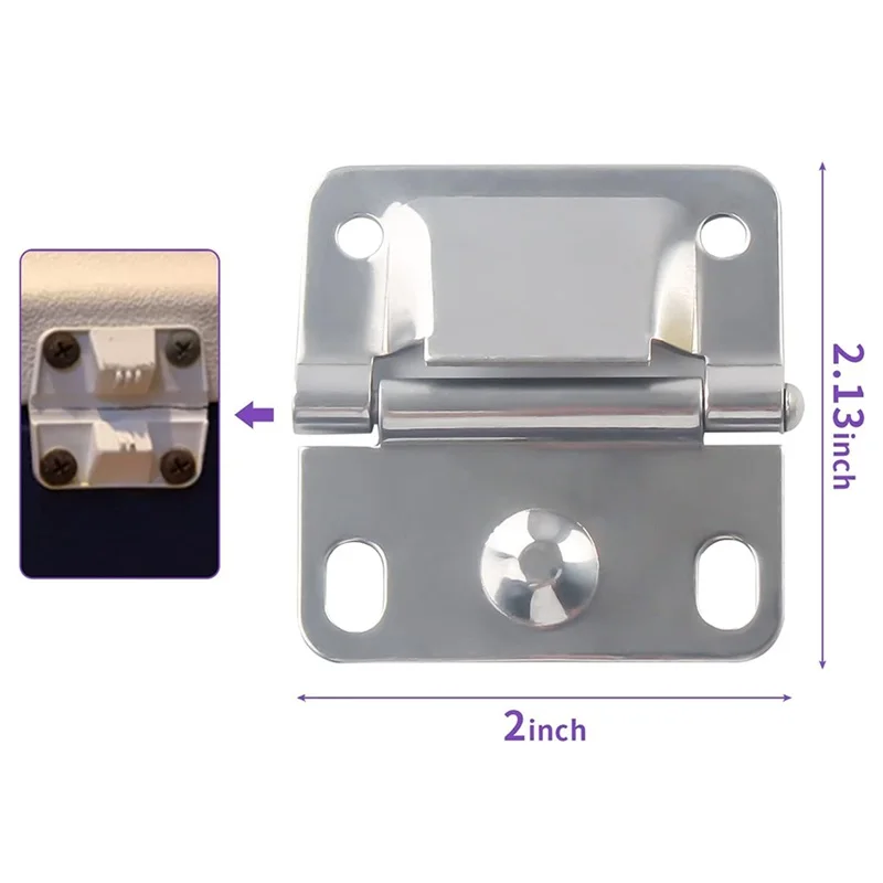 2/4Pcs Stainless Steel Cooler Hinge Replacement for Coleman Cooler Model 5226 5227B 5235 5236 5240 5241 5241A 5245 5250 5254D