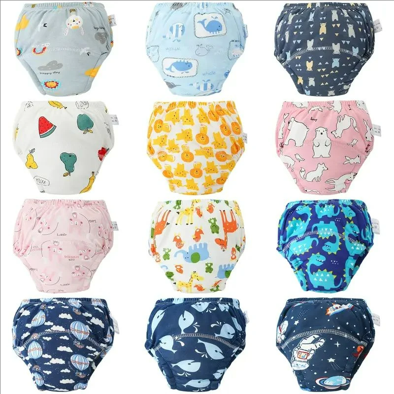 الوليد سروال التدريب الطفل السراويل بلون قابل للغسل الملابس الداخلية طفل صبي فتاة القماش حفاضات قابلة لإعادة الاستخدام الحفاضات الرضع سراويل