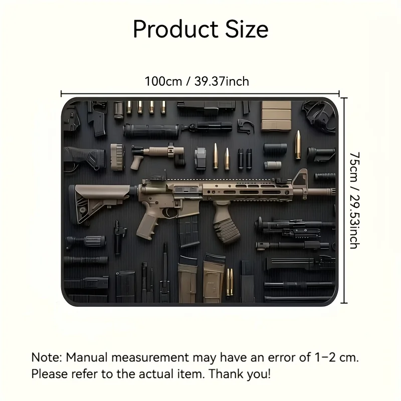1pk Gun Print Car Trunk Mat - Soft, Easy to Clean&Install, Anti-Slip Wearproof, Fits Most Cars, Stylish, Daily, Gift view 2