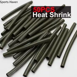 50 PCS Anti Entanglement Heat Shrink Tubes S/M/L Rubber Fishing Hook Line Sleeves Fishing Accessories