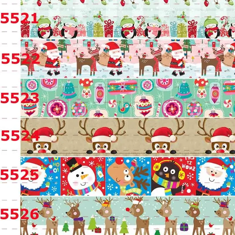 

New Sales 50 Yards Merry Christmas Printed Grosgrain Snowman Ribbon