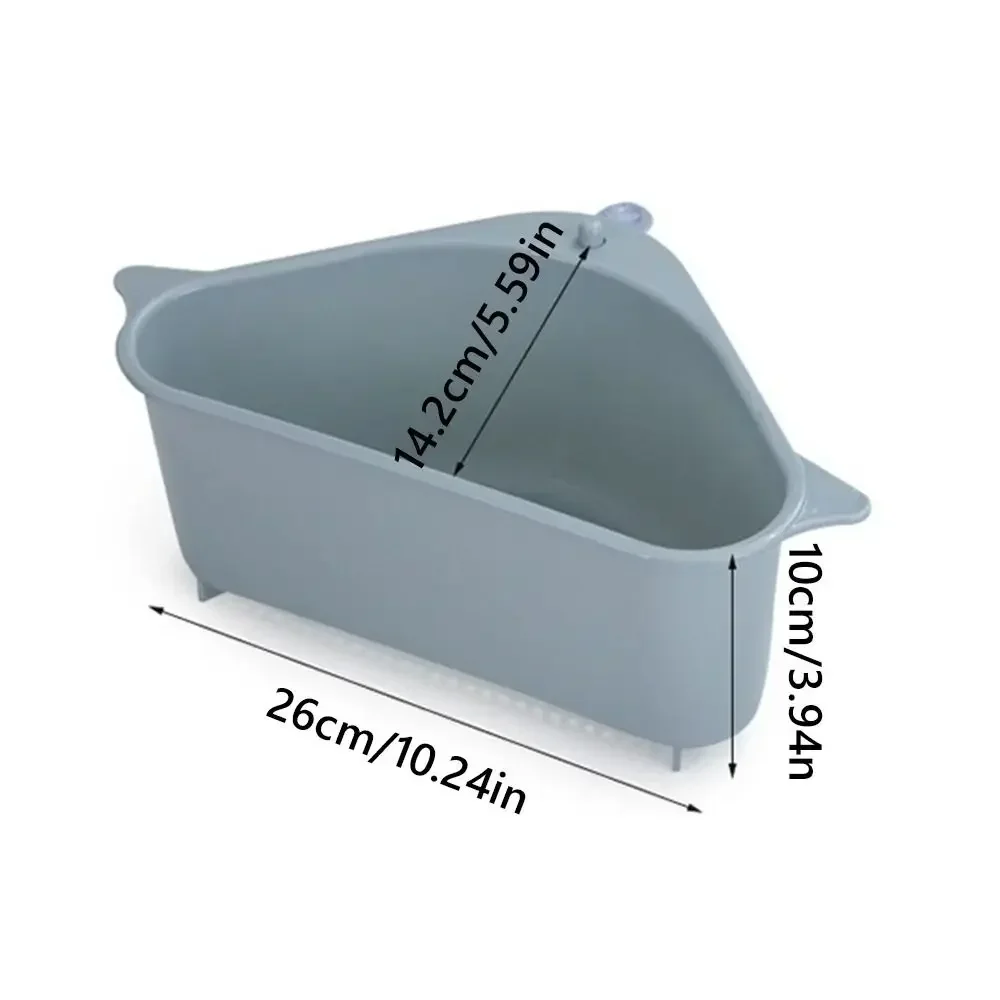 Gifts Portable Sink Drain Basket Triangular Suction Cup Kitchen Sink Trash Boxes Hanging Sponge Rag Storage Box