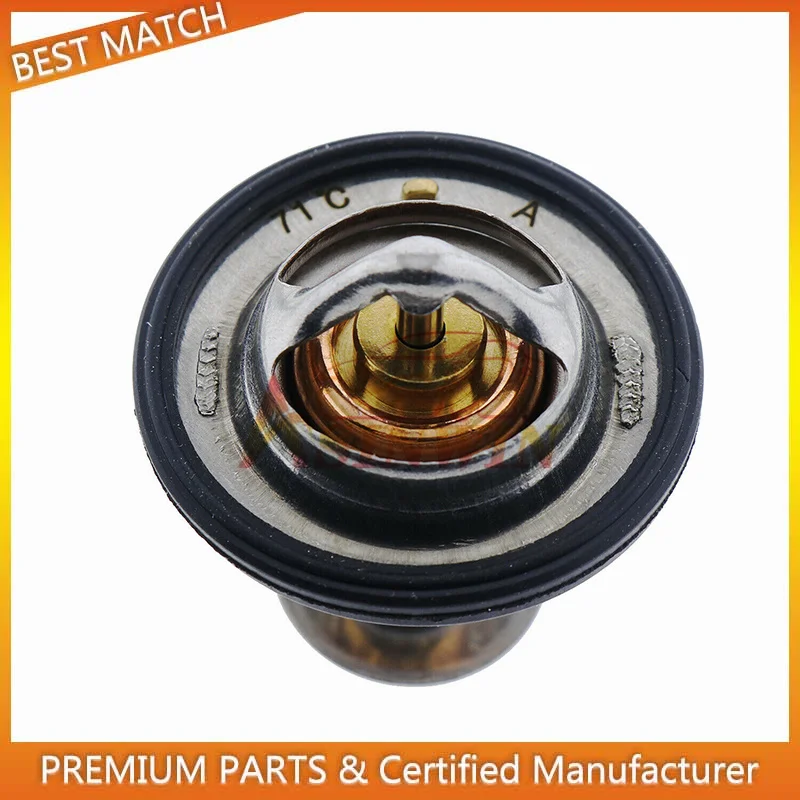Thermostat 129155-49800 129155-49801 160F 71ºC for Yanmar Skid Steer 4TNE84 4TNE88 3TNE84 3TNE88 4TNV84T