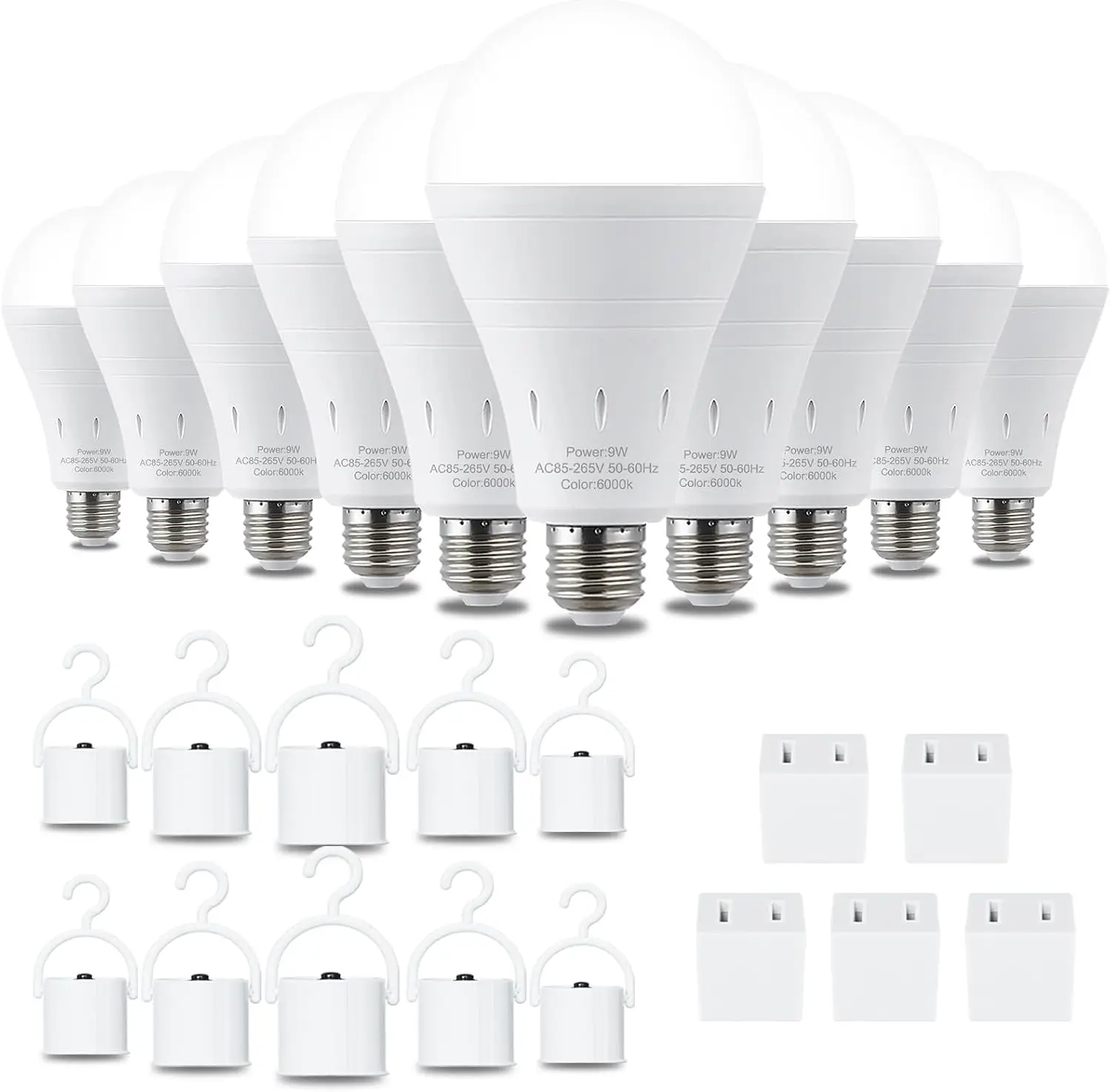 Rechargeable Emergency Light Bulbs Battery Powered LED 6000K E26 9W 60W Equivalent 1200mAh Home Outage Camping Hurricane