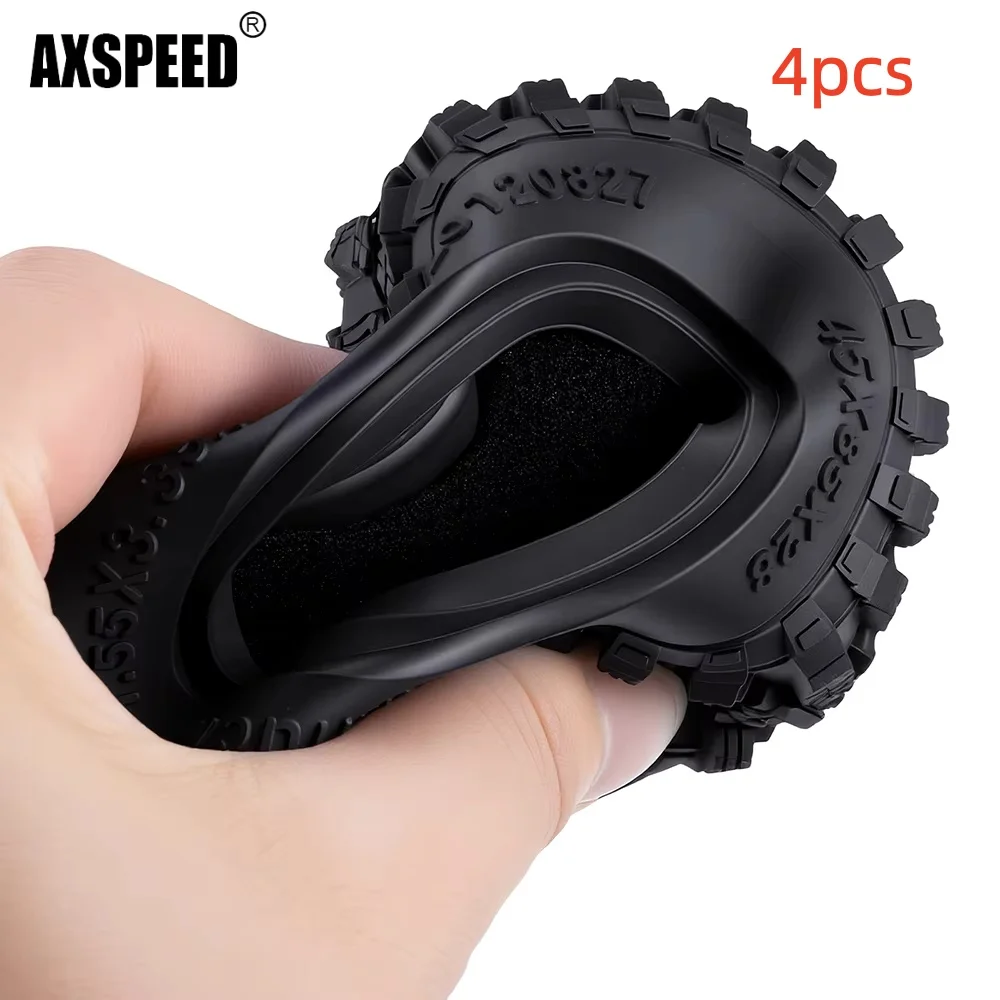 

AXSPEED 4PCS 1.55 inch Rubber Tyres with Foam for RC 1/18 Axial SCX24 Car Mini RC Rock Crawler Buggy Upgrade Parts