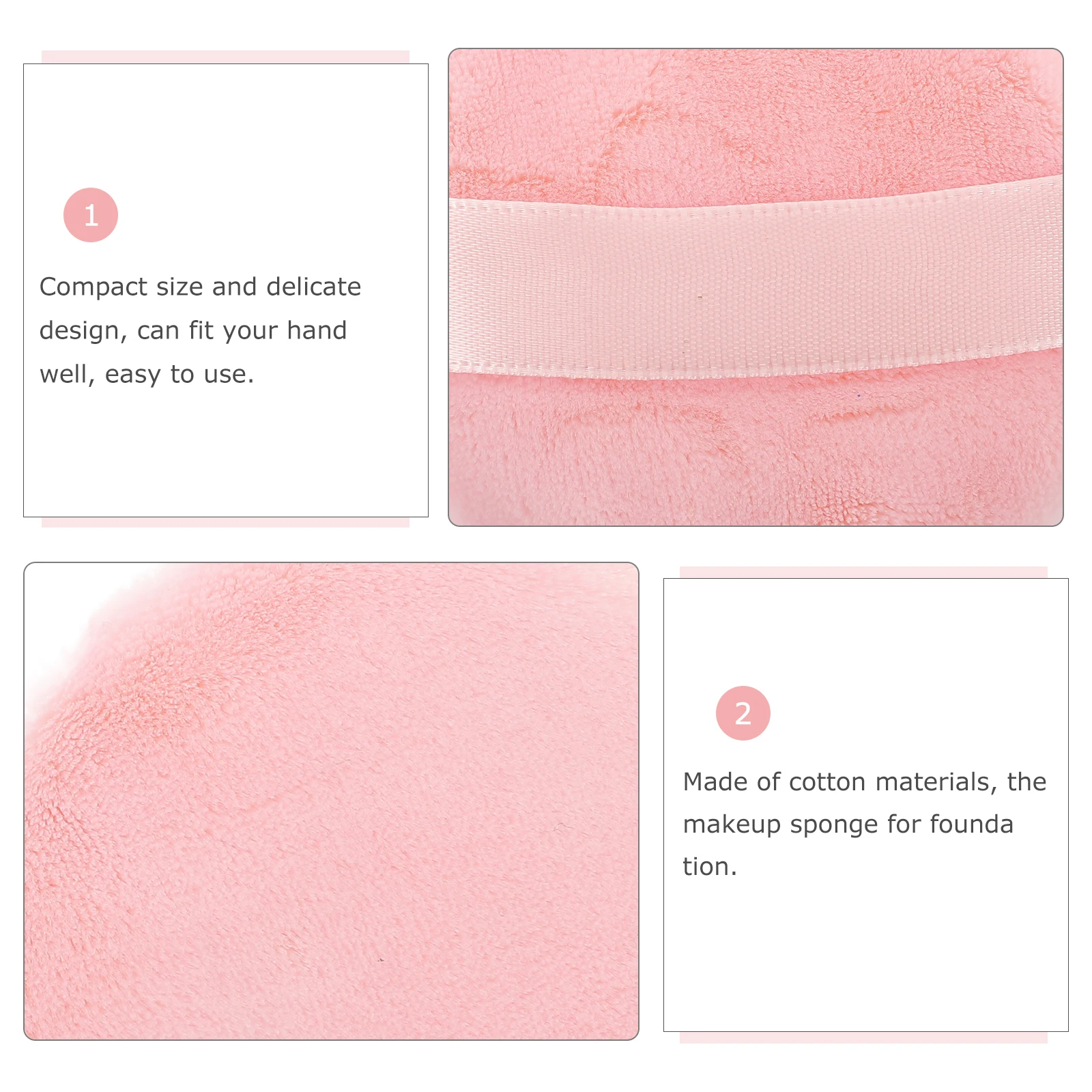 

2 Pcs Powder For Women Cotton Powder Puff 55mm Long Velvet Makeup Sponge Foundation Blender Travel Use Beauty Sponges