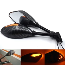 Universal 10mm Motorcycle Rearview Mirrors With LED Turn Signal Integrated For YAMAHA FZ1 FZ8 XMAX VMAX NMAX TMAX MT-07 MT-09