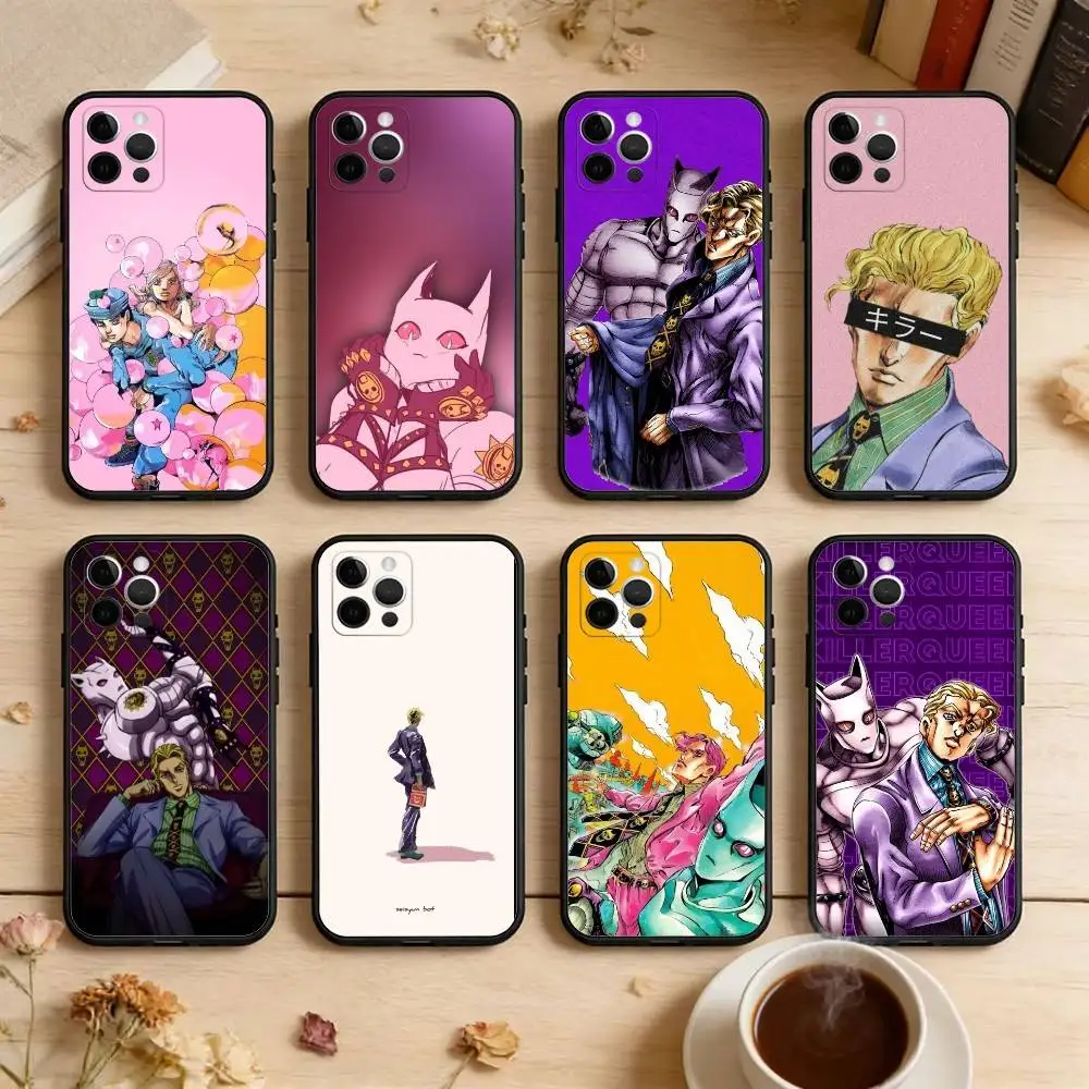 

K-Kira-RA Y-Yoshikage-GE Soft Silicone Black Cover,Phone Case For iPhone 17,16,15,14,13,12,11 Plus,Pro Max,XS