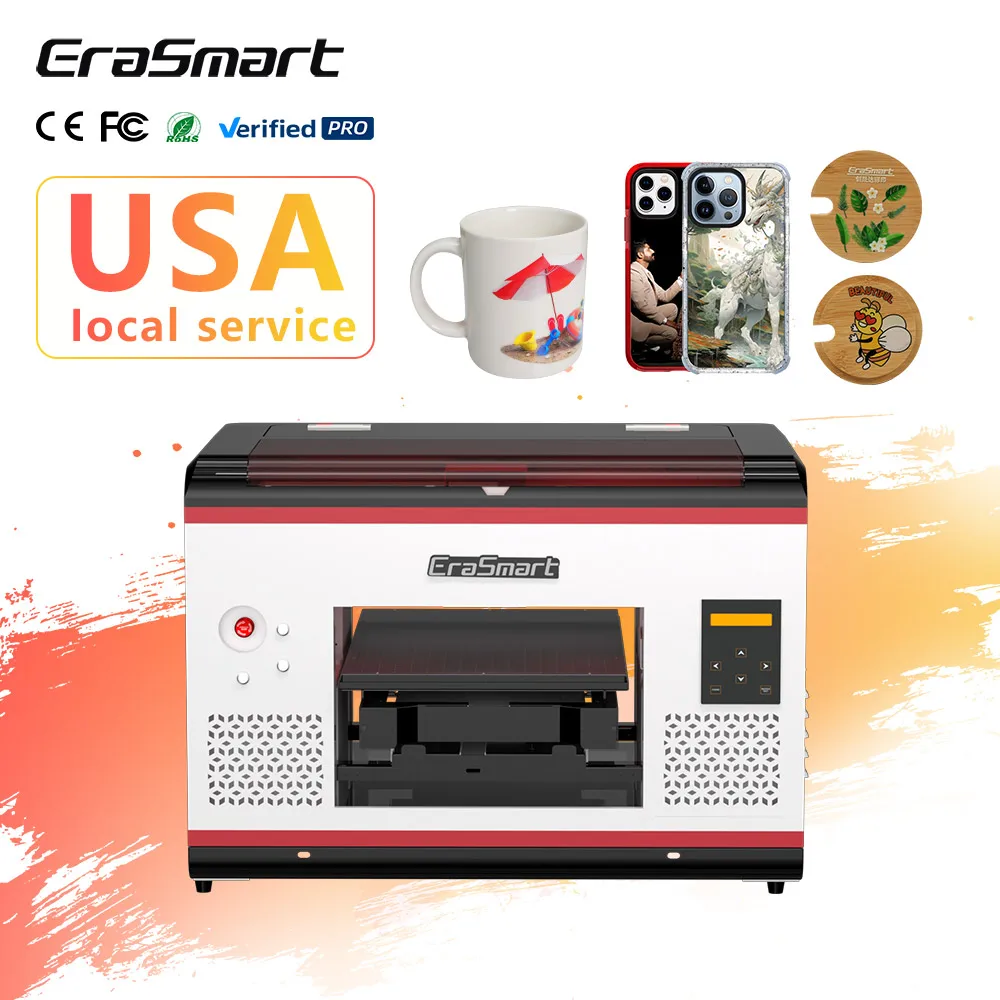 EraSmart The Newest Digital 3545 Phone Case Flatbed UV Printing Machine A3 UV Printer For Painting Printing Small Business Ideas