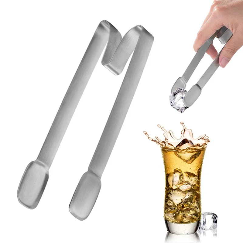 Vendita superiore 3 pezzi pratici pinze per ghiaccio in acciaio inossidabile pinze per ghiaccio per zucchero pane cibo clip per barbecue accessori da cucina per ghiaccio