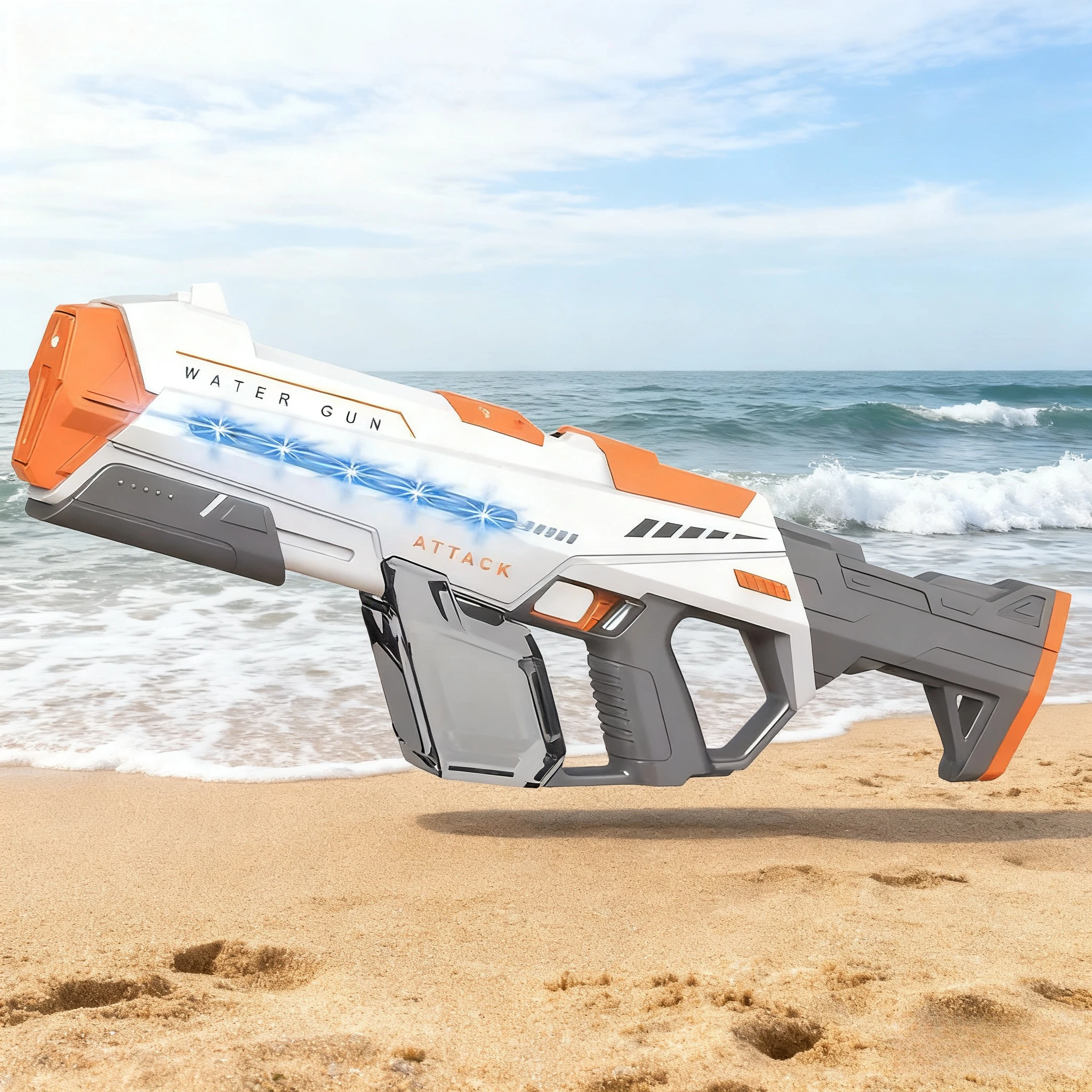 Summer Adult Electric Water Gun Shooting Toys with Lighting Large Water Gun Capacity Swimming Pool Water Toy for Boys Kids Gifts