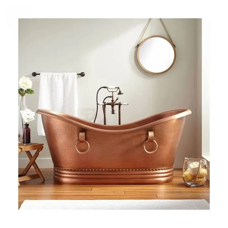 Hotel luxury handmade freestanding copper bathtub antique copper bathtub