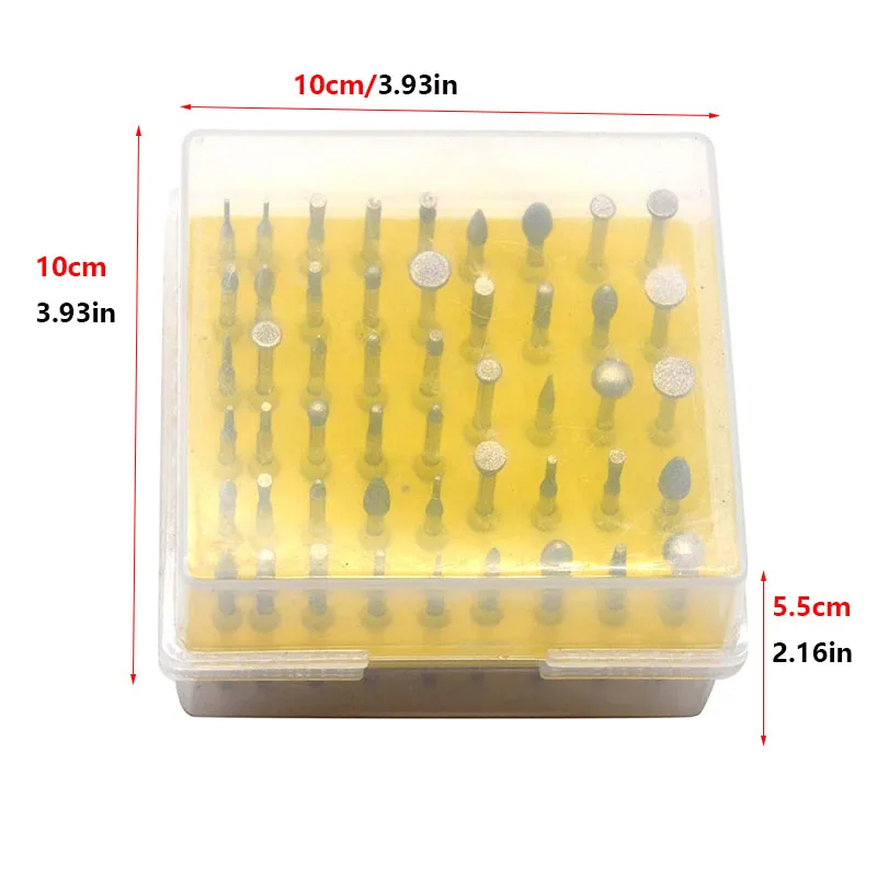 طقم نتوءات دوارة مطلية بالماس ، أدوات ساق ، طقم دغ ماسي للمجوهرات ، زجاج ، حجر ، سيراميك ، إلخ ، 1 ، 8 "، 50