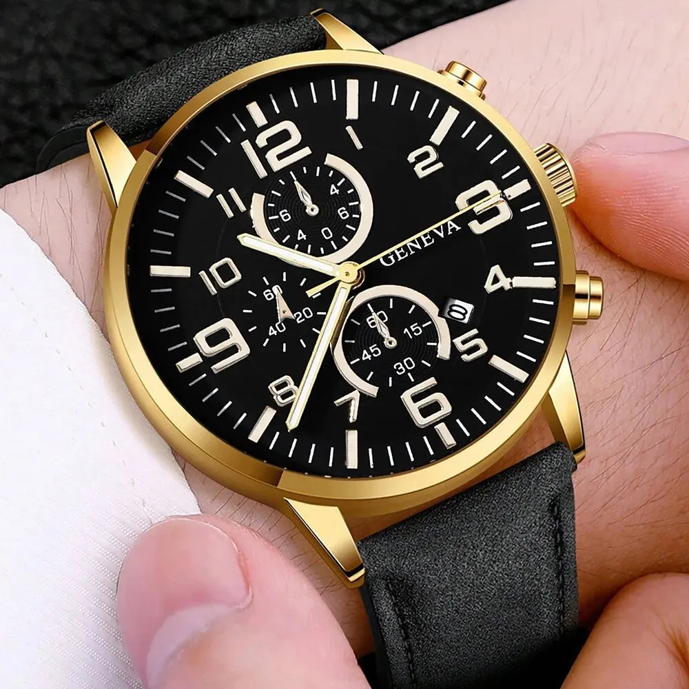 5pcs Men\'s Watch Set Fashion Casual Business Quartz Watch Fashion Casual Bracelet Watch Set