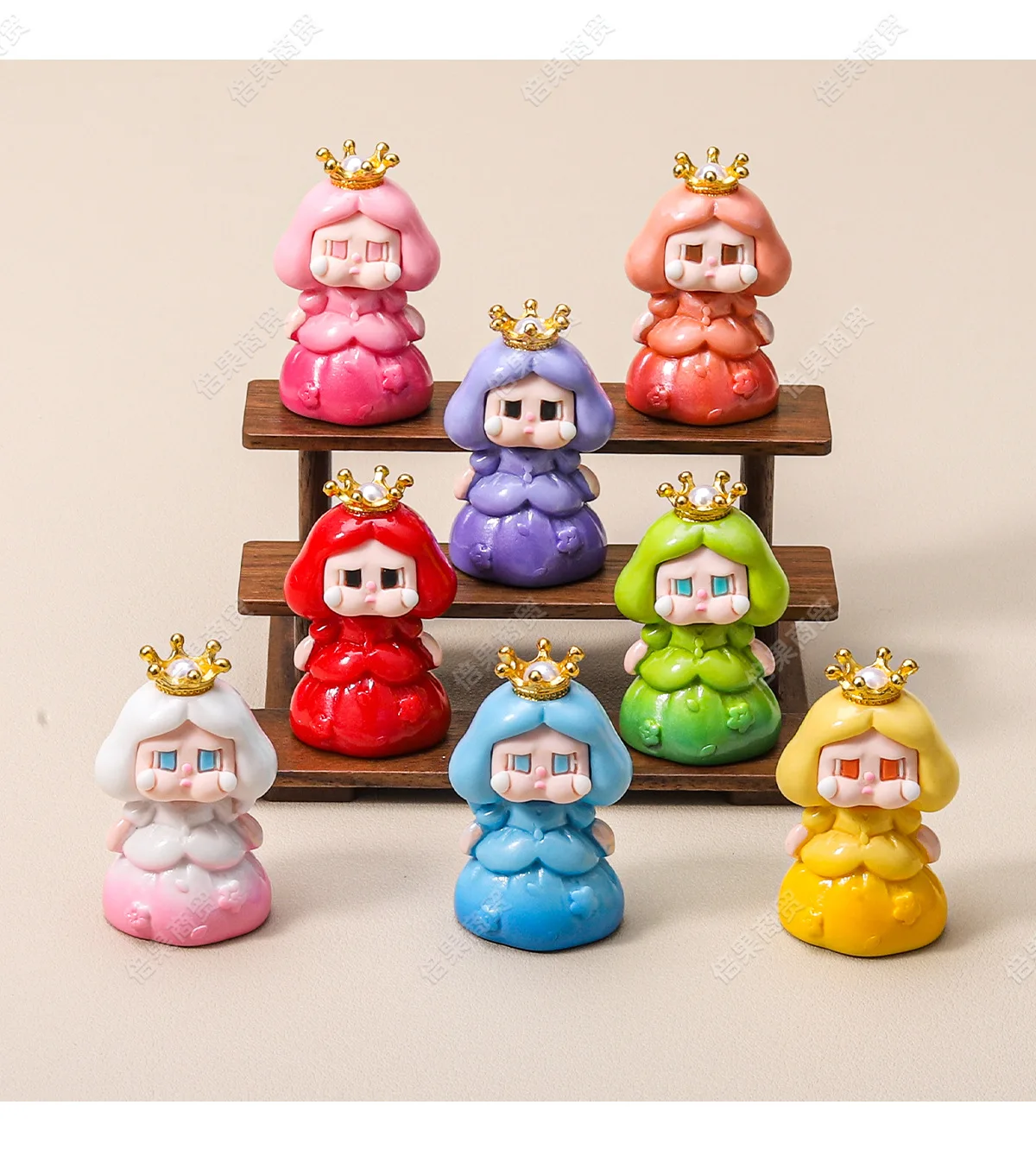

8pcs Cartoon Diy Three Baby Doll Model Toy Resin 3D Desktop Decoration Anime Figures Car Ornaments Dolls Girls for Gift