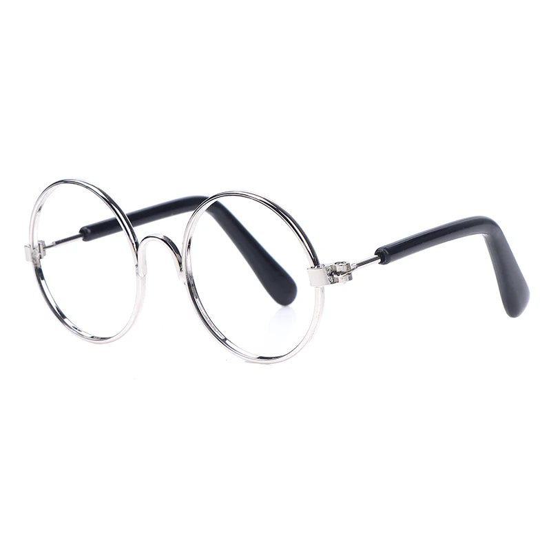 DIY Doll Dressing Accessories High Quality 20cm Dolls Glasses 3 Color Round Frame Lensless Eyewear Toy Miniature Eyeglasses