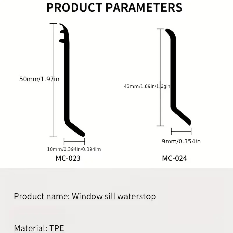 Waterproof Baffle Rainproof Water Backflow Sealing Strip Sill Edge Water Guide Plate Aluminum Sliding Window Water Blocking Bar image 6