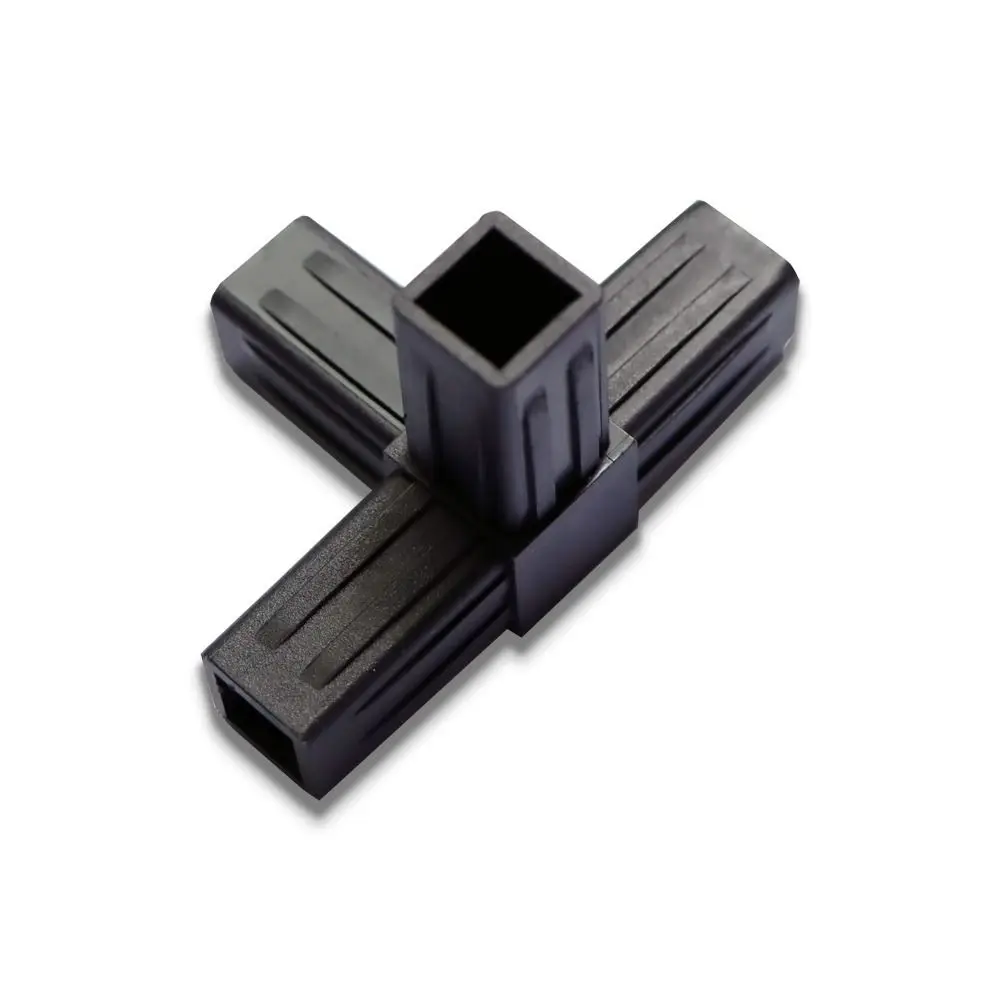 1Pcs 20/25/30mm Square Pipe Fitting 2/3/4/5-Way Six Way Channel Plastic Pipe Connector X-L-T Shape Black ABS Connector