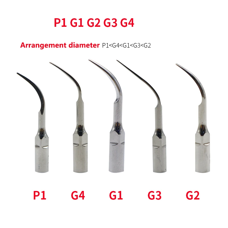 

10PCS/LOT Dental Ultrasonic Scaler Scaling Tip P1 G1 G2 G3 G4 For EMS & WOODPECKER