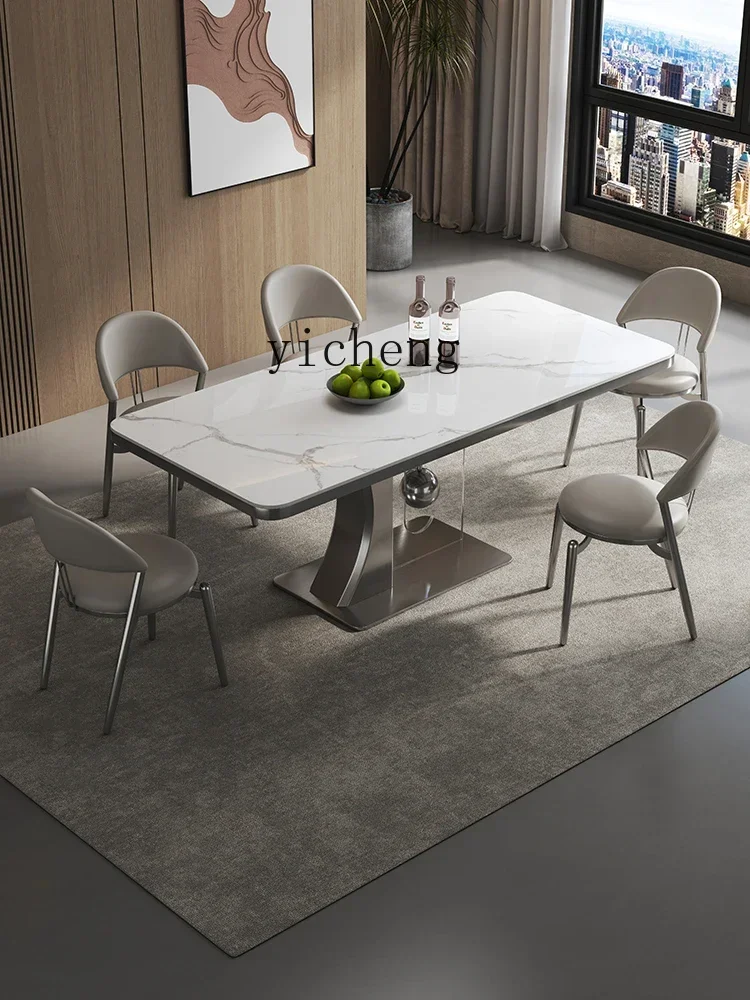 c2 dining table Italian light luxury high-end modern simple luxury stone small apartment natural marble dining table