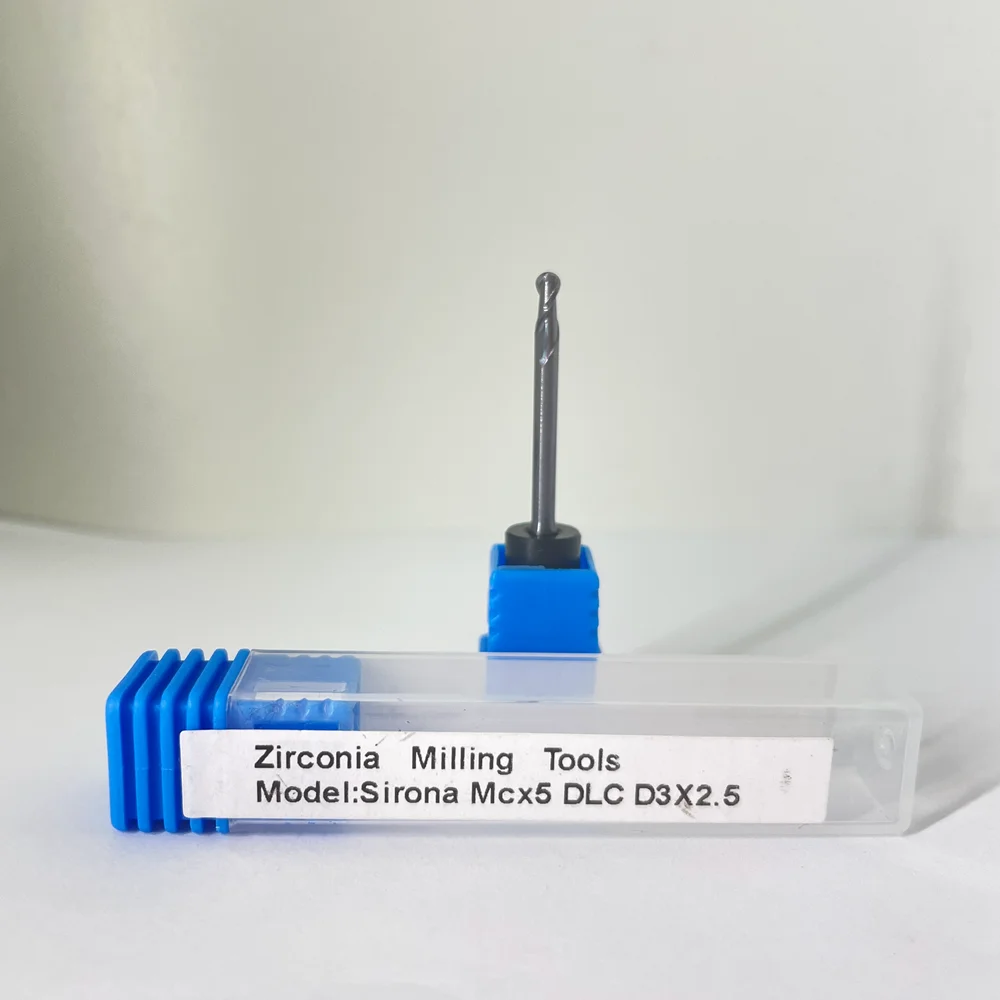 Cad Cam Dental Sirona MCX5 Milling Zirconia Blocks Bur 0.5 mm/1.0 mm/2.5 mm Of Diamond Liked Coating