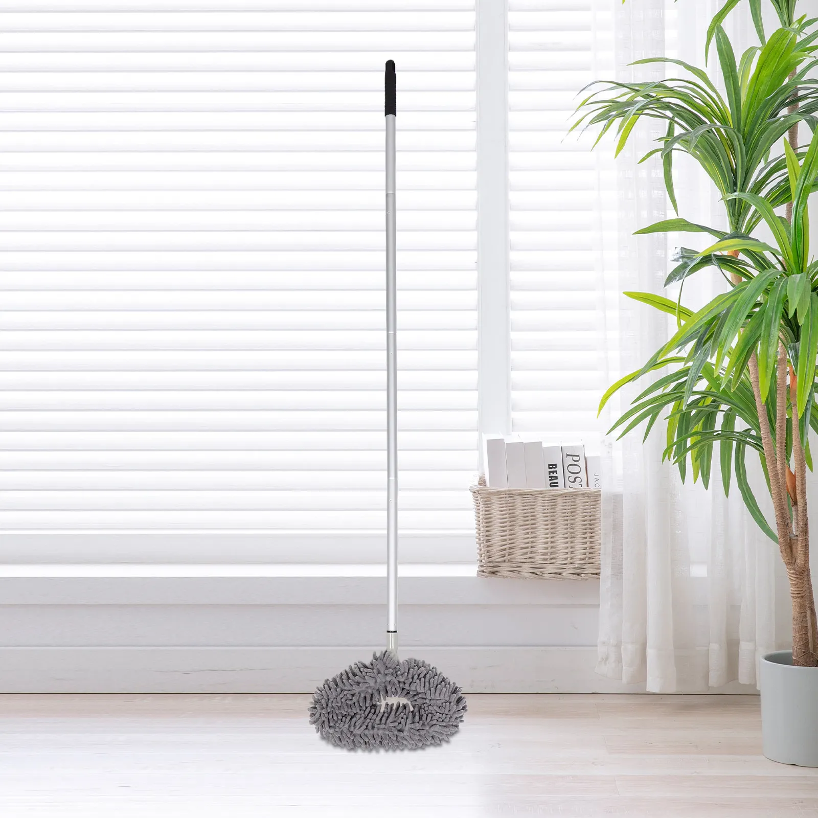 Ceiling Fan Cleaner Extension Pole 55Inch Reusable Chenille Duster Dust Removal Brush High Ceiling Fan Blades Lightweight