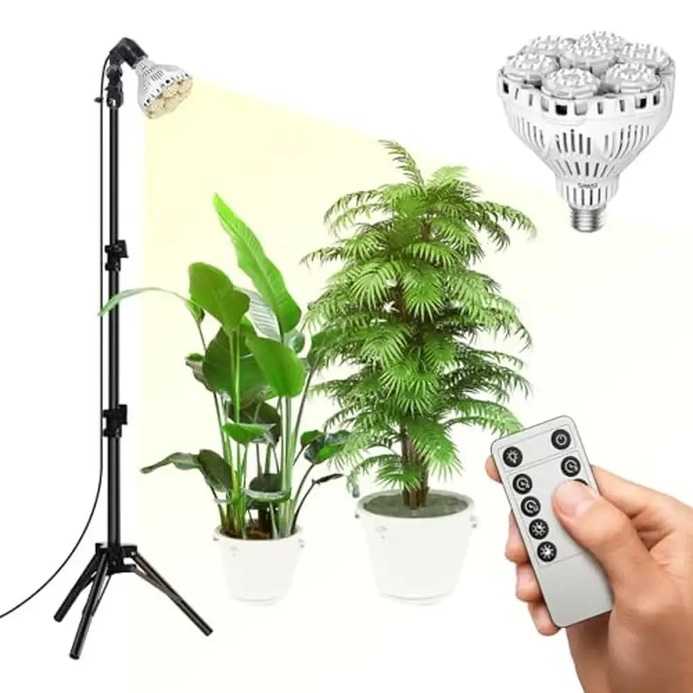 Indoor Plant Growth Light Full Spectrum Energy Efficient Remote Control Timing Adjustable Stand 35.8