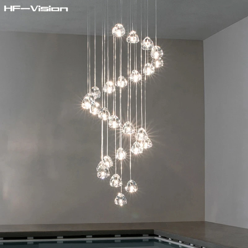 

Nordic minimalist Crystal Ball Ceiling pendant Lighting,Lustre Lamp Indoor Hanging Staircase restaurant Dining room Fixtures
