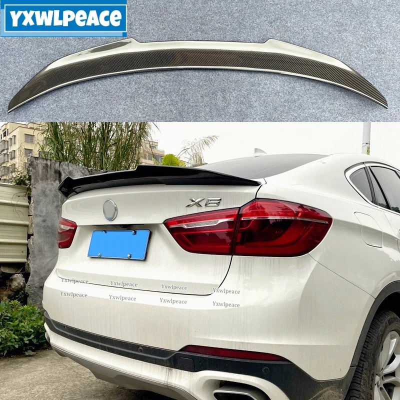 PSM Style Настоящее углеродное волокно/FRP Черный задний спойлер багажника для BMW X6 серии F16 F86 X6 X6M SUV 2015 2016 2017 2018 2019 PSM Style Настоящее углеродное волокно/FRP Черный задний спойлер багажника для BMW X6 серии F16 F86 X6 X6M SUV 2015 2016 2017 2018 2019