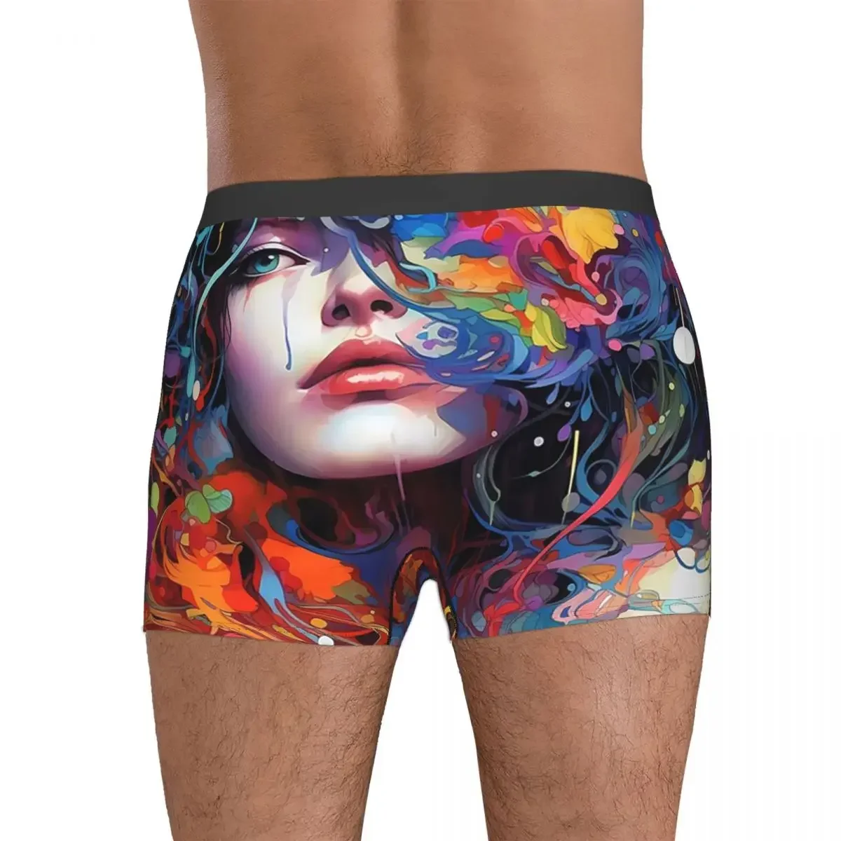 Boxer onderbroek shorts abstracte gezichten uitdrukkingen van individualiteit slipje mannelijk zacht ondergoed voor homme man vriendje cadeau