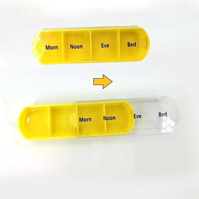 Portable Weekly 7 Days Pill Box Colorful Design Stackable 4 Times A Day Medicine Storage Dispenser/Plastic Pill Organizer Boxes