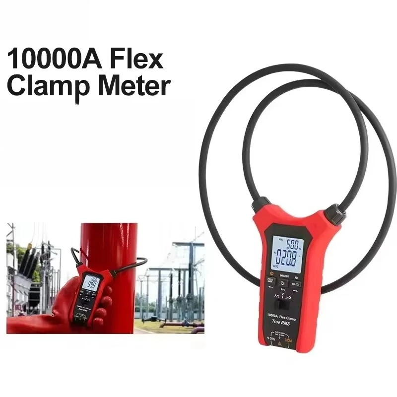 AC 10000A Digital Flex Clamp Meter 6000 Counts True RMS AC DC 1000V Multimeter Ammeter Voltammeter