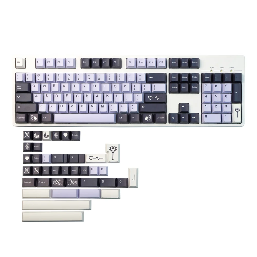 Imagem -02 - Pbt Keycap para Teclado Mecânico Gmk Tenshi Cereja Perfil Dye Subbed 140 Chaves Iso Enter 2u 2.25u 2.75u 3u 6.25u 7u