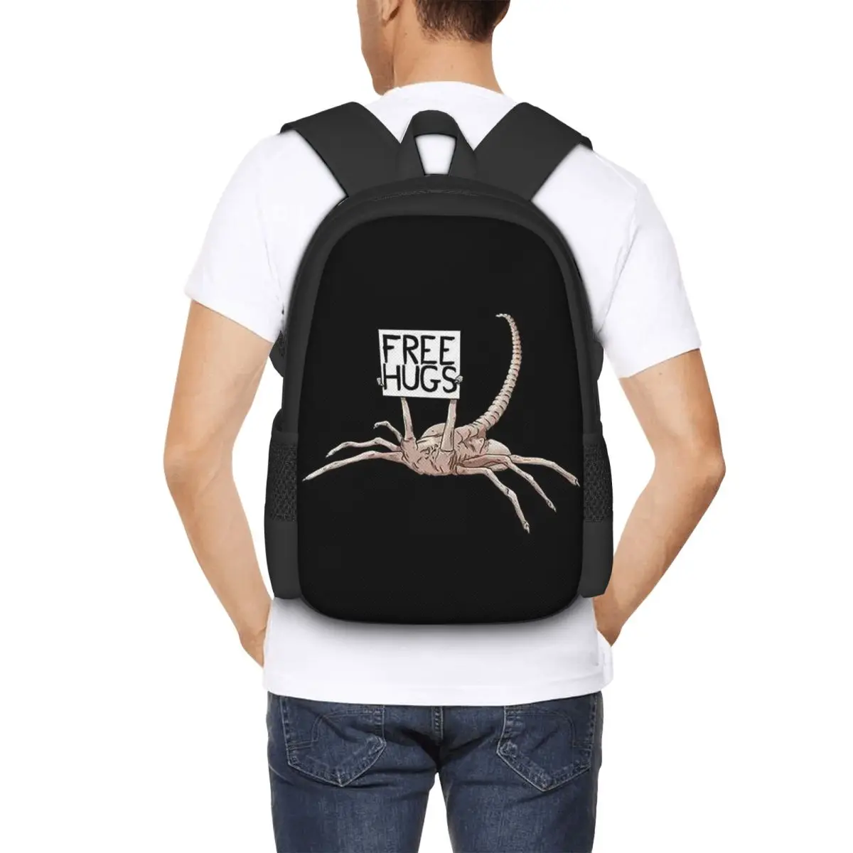 Horror Face Hugger Facehugger Alien Xenomorph Student Backpack School Bag Hiking Travel Daypack for  Bookbag Shoulder Bags