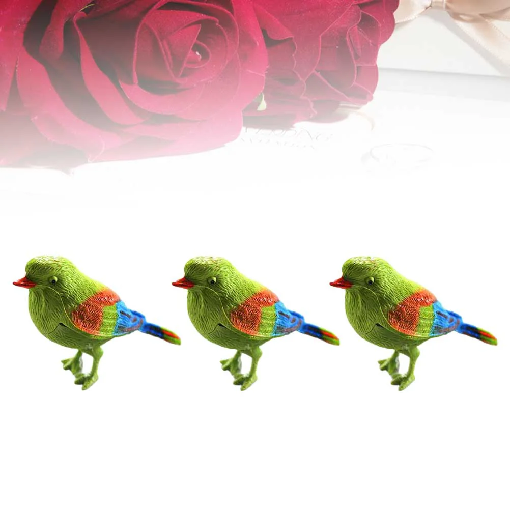 3 Pcs Voice Control Bird Toys Sound Activated Simulation Electronic Pets Chirping Movement Kids Educational Gifts Home Decor