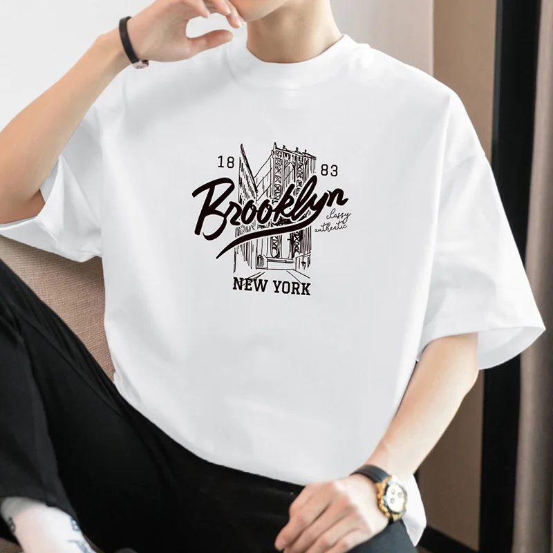 

Summer fashion trend: Cotton short-sleeved men's T-shirt, new 100% pure cotton casual breathable T-shirt for men