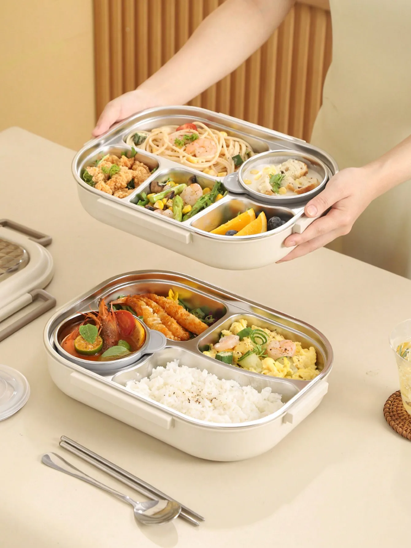 Stainless Steel Insulated Lunch Box, Bento Box, for Working Women Students, School Office Outdoor