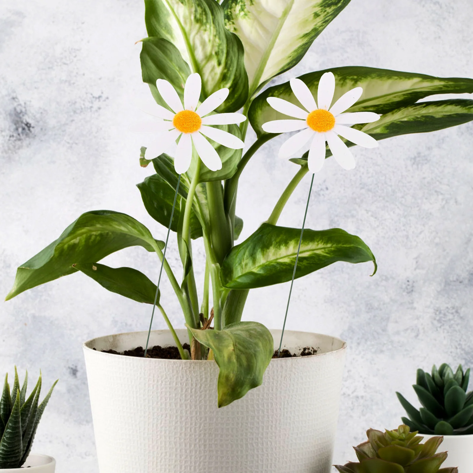 

10 Pcs Metal Daisy Yard Stakes Flower Decoration Garden Backyard Outdoor Floral