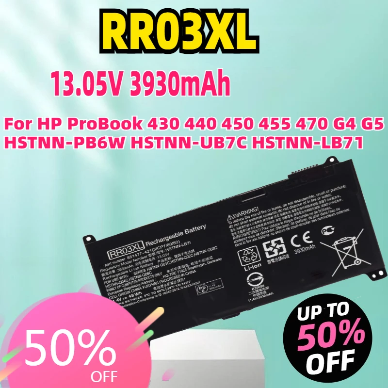 جديد RR03XL بطارية الكمبيوتر المحمول ل HP ProBook G4 G5 430 440 450 455 470 HSTNN-PB6W HSTNN-LB71 HSTNN-UB7C #1