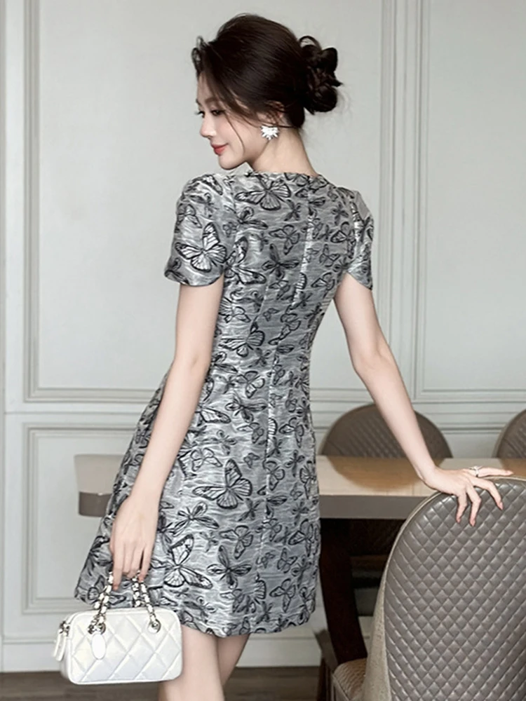 Abito da ballo elegante francese nobile da donna per signora Retro Celebrity Diamond scava fuori abito corto Femme Party Banquet Date Vestidos