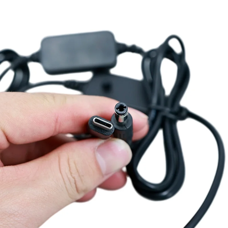 Type‑C Male to DC 5.5x2.1mm Male PD Adapter Adjustable 5V/9V/12V/15V/20V Boost Cable Type‑C to DC Cord for Wifi Router Laptop